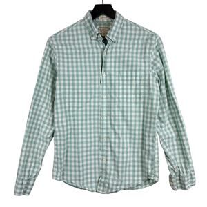 J.Crew Slim Untucked Stretch Mint Green Gingham Button Down Shirt Mens - S